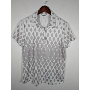 Acegolfs Polo Shirt‎ Womens Medium Diamond Pattern Golf Performance Lightweight